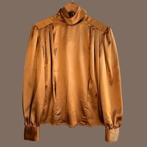Vintage Chaus Mockneck Satin Blouse